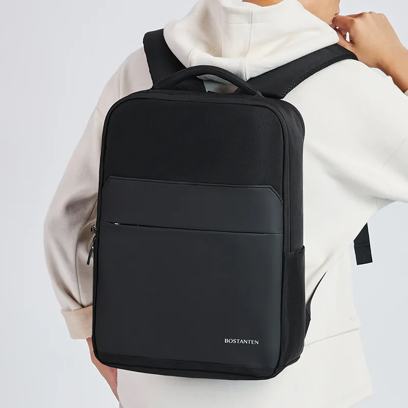 BOSTANTEN Fabric Co-Poly Vinyl Chloride Backpack Laptop Bags Regular Men's Black-5