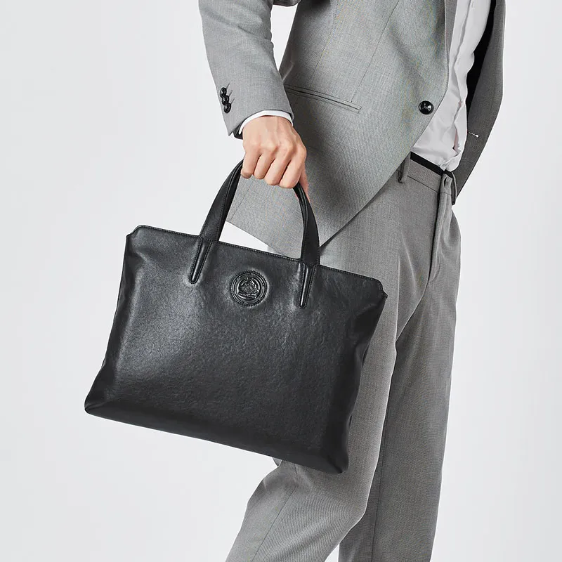 BOSTANTEN Cow Leather Handbag Regular Men's Black-5