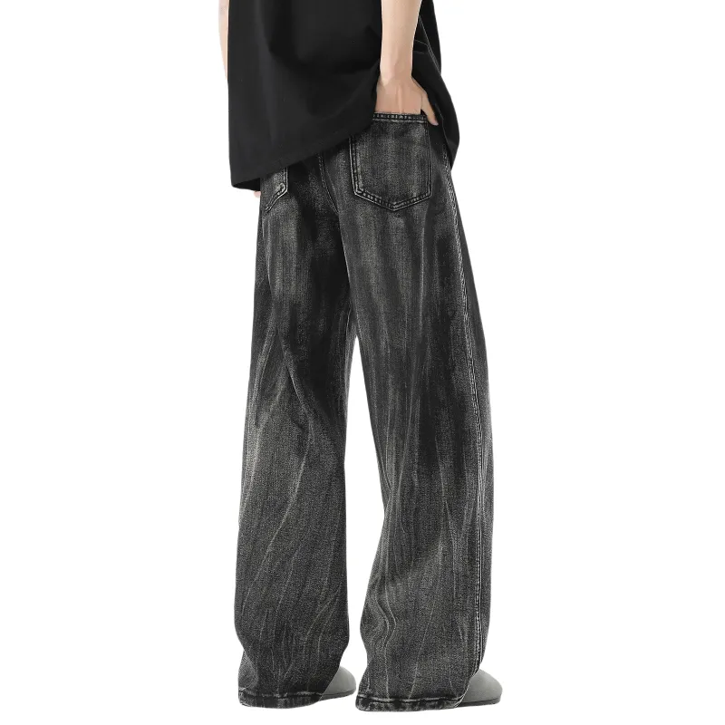ALCOFM Jeans Unisex Stone Washed Gray-4