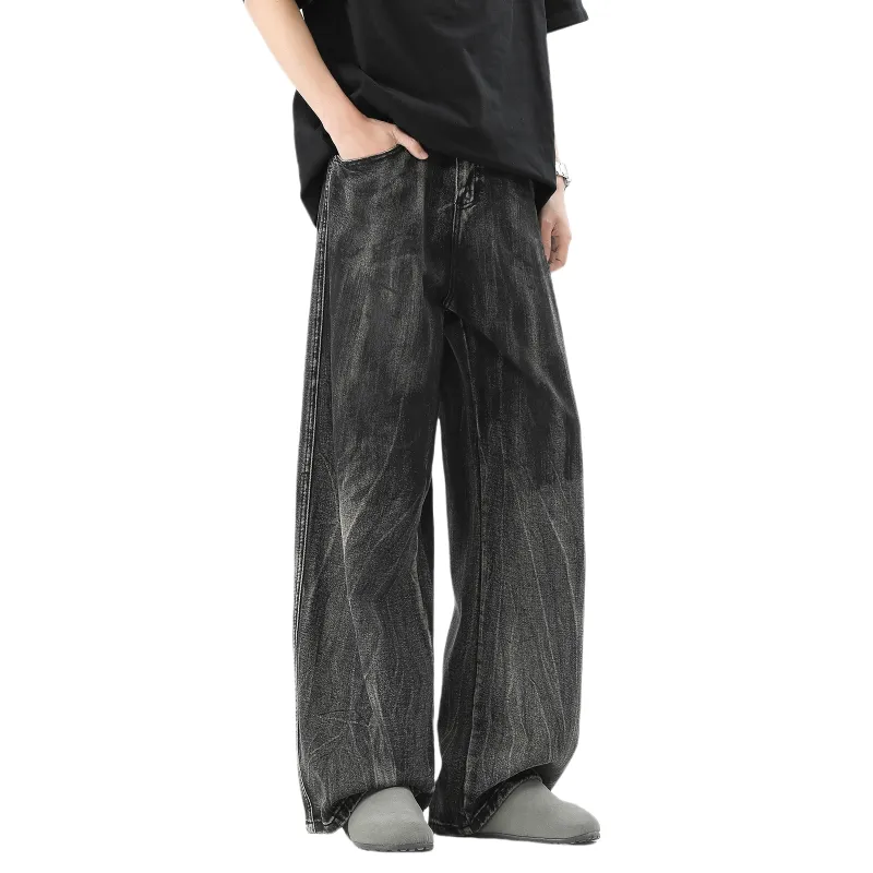 ALCOFM Jeans Unisex Stone Washed Gray-3