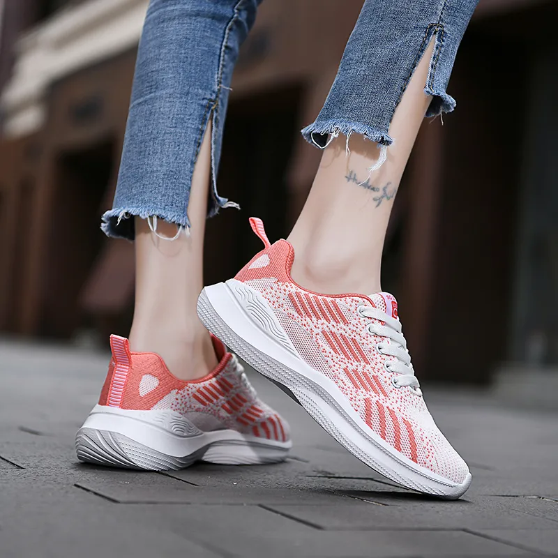 Lingwuzhe Cushioning, Slip Resistant, Lightweight Low Top Running Shoes Unisex Pink-9