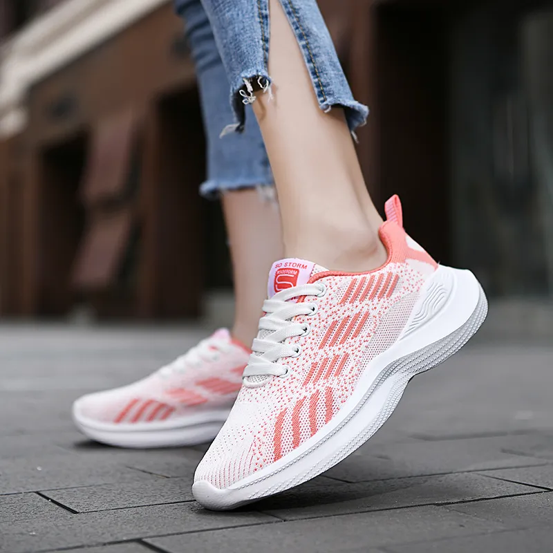 Lingwuzhe Cushioning, Slip Resistant, Lightweight Low Top Running Shoes Unisex Pink-6