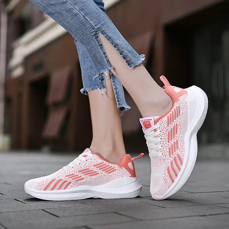 Lingwuzhe Cushioning, Slip Resistant, Lightweight Low Top Running Shoes Unisex Pink-7