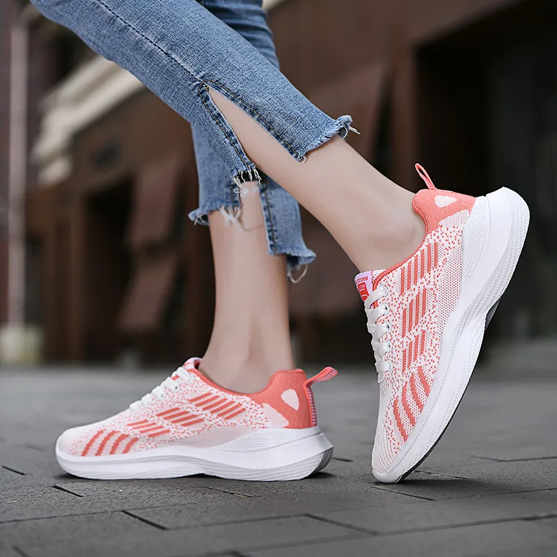 Lingwuzhe Cushioning, Slip Resistant, Lightweight Low Top Running Shoes Unisex Pink-8