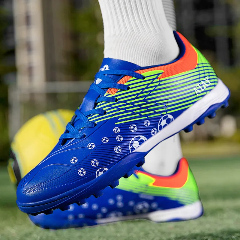 ATAY Soccer Shoes Men Low Top Green/Black/Orange/Blue Green-29