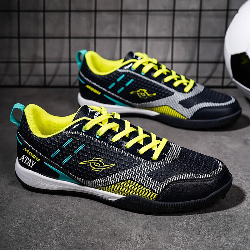 ATAY Soccer Shoes Men Low Top White Gold/Red/Black Neon Yellow/Dark Blue Neon Yellow-19