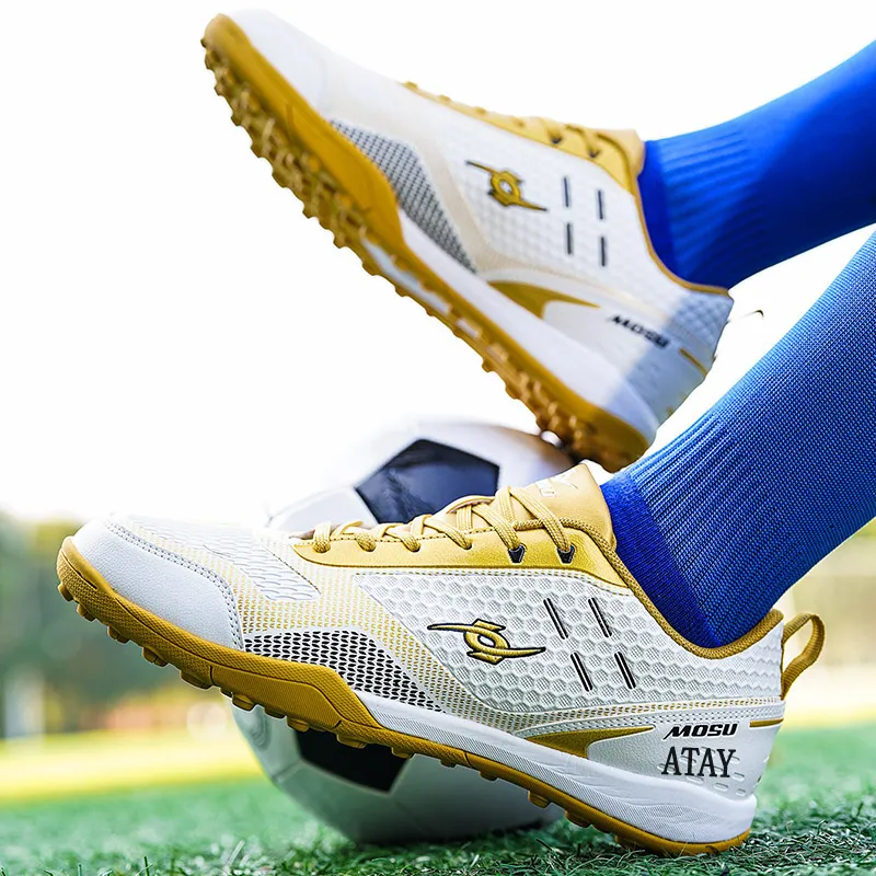 ATAY Soccer Shoes Men Low Top White Gold/Red/Black Neon Yellow/Dark Blue Neon Yellow-4