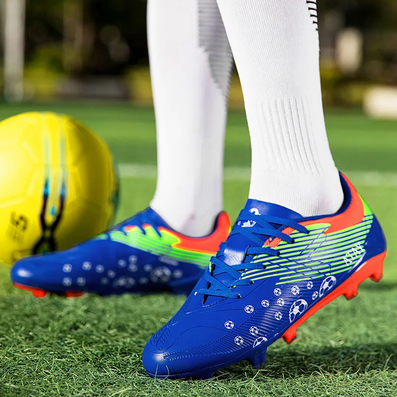ATAY Soccer Shoes Men Low Top Green/Black/Orange/Blue Green-23