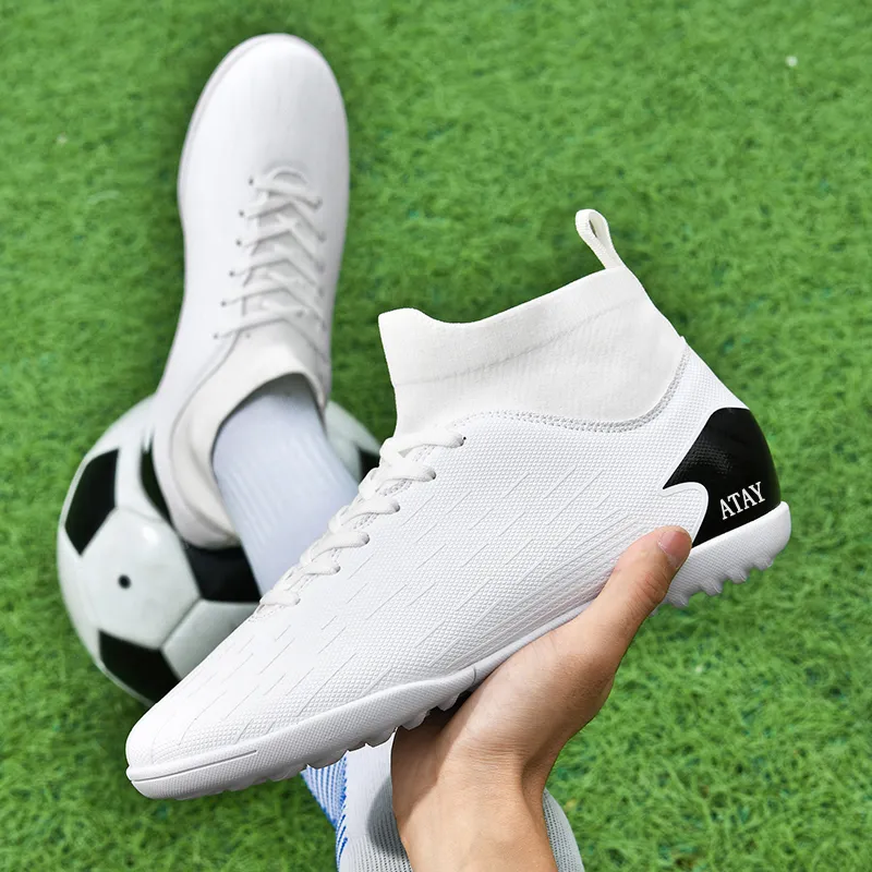 ATAY Anti-Slip Wear-Resistant Soccer Shoes Unisex White-10