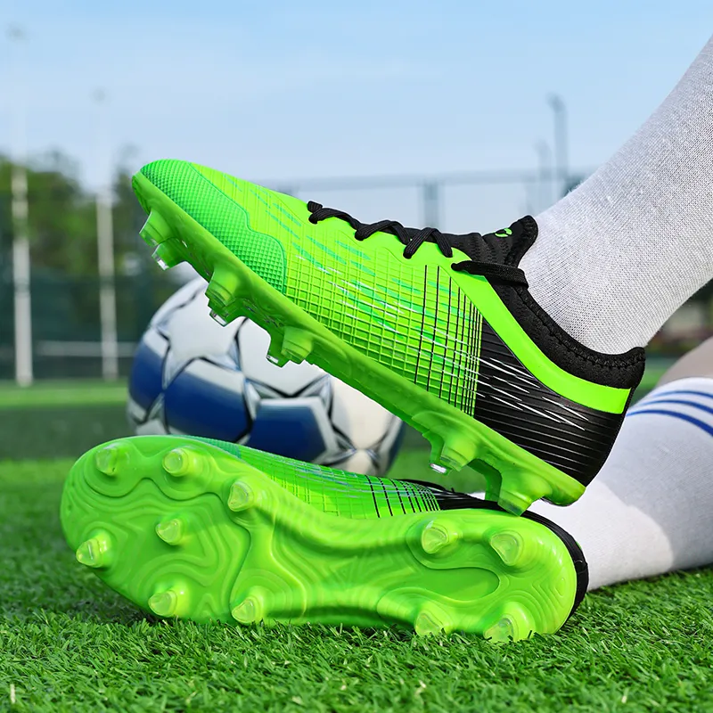 ATAY Anti-Slip Wear-Resistant Soccer Shoes Unisex Green-4