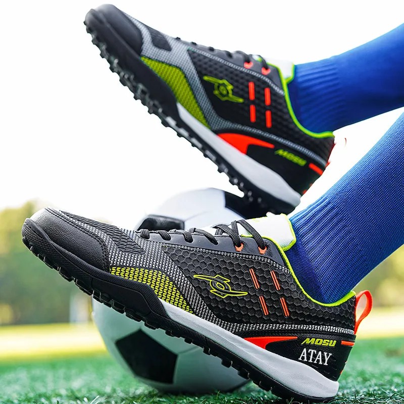 ATAY Soccer Shoes Men Low Top White Gold/Red/Black Neon Yellow/Dark Blue Neon Yellow-14