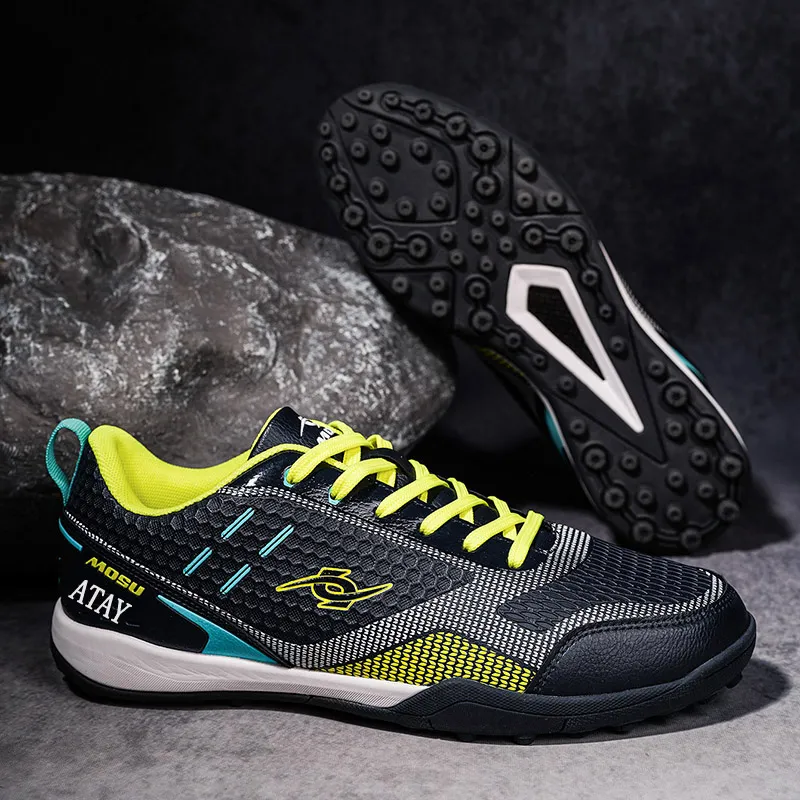 ATAY Soccer Shoes Men Low Top White Gold/Red/Black Neon Yellow/Dark Blue Neon Yellow-18