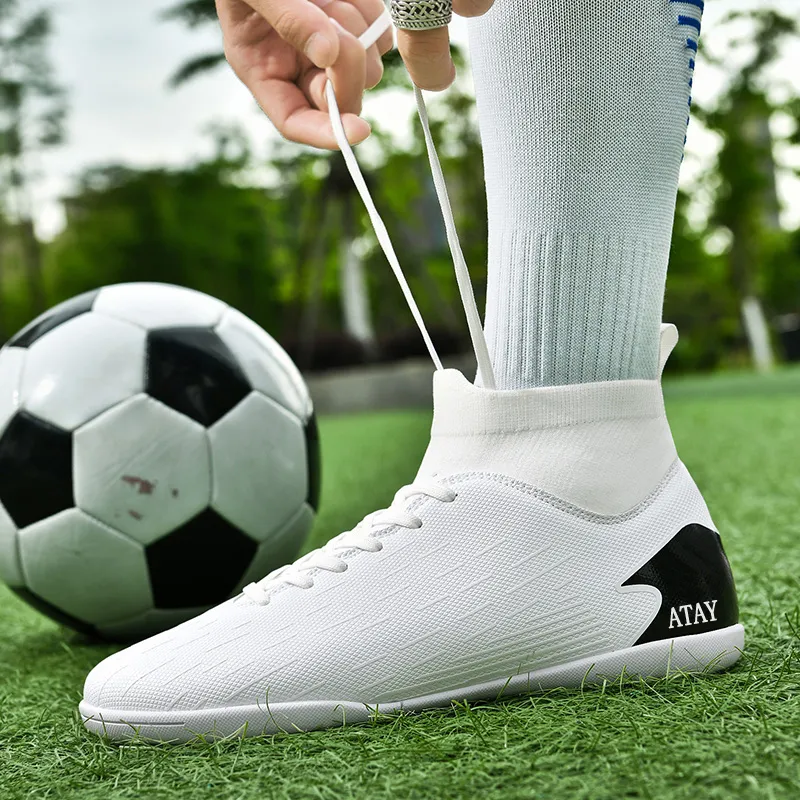 ATAY Anti-Slip Wear-Resistant Soccer Shoes Unisex White-8