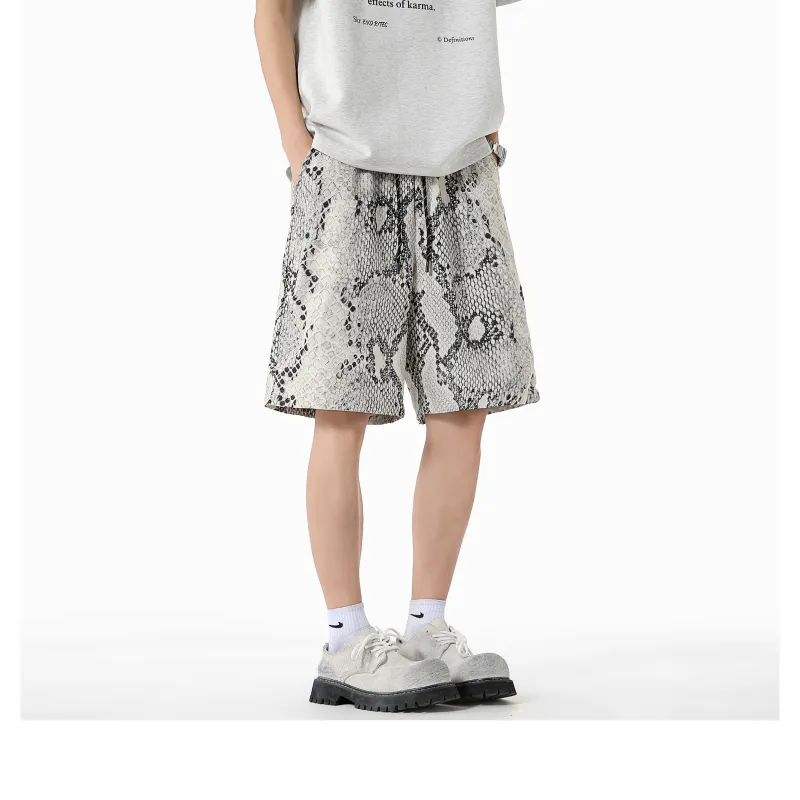 OASISVR Casual Shorts Unisex Python Print-2