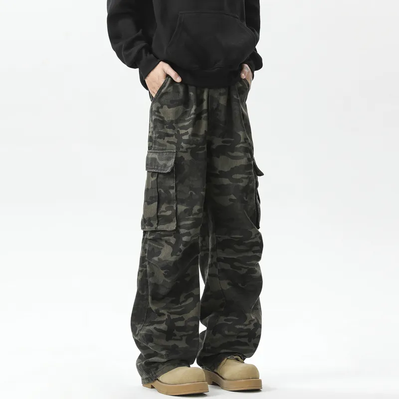 OASISVR Jeans Unisex Camouflage Army Green-2