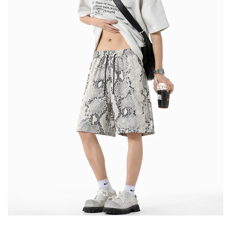 OASISVR Casual Shorts Unisex Python Print-5
