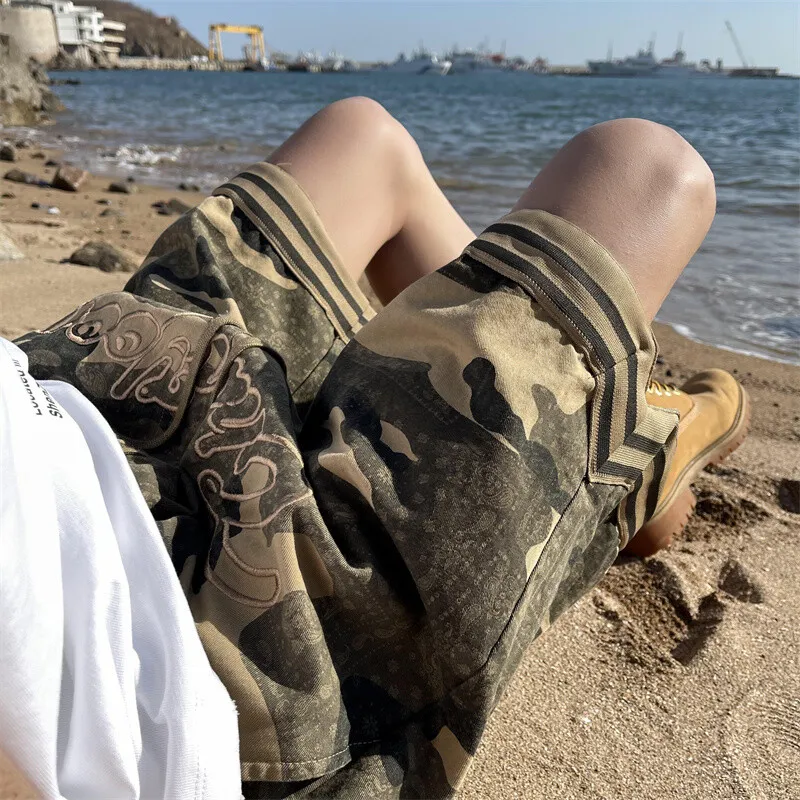 M MAICCO Fashion Casual Shorts Unisex Classic Camouflage Style-4