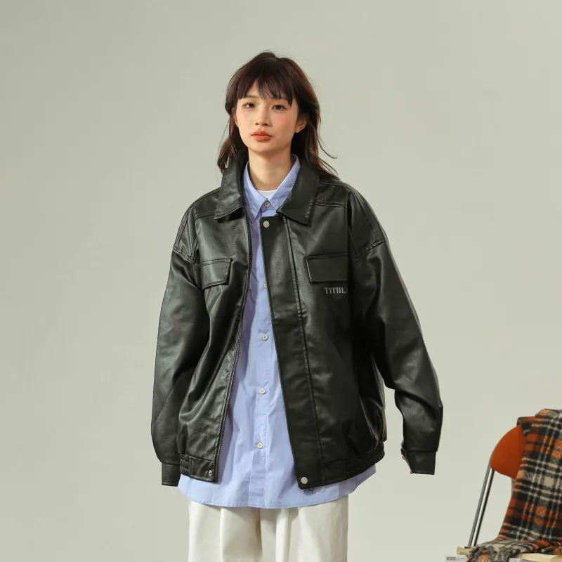 TITH Leather Jacket Unisex Black-4