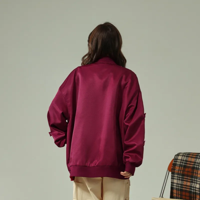 TITH Jackets Coats Unisex Burgundy-2