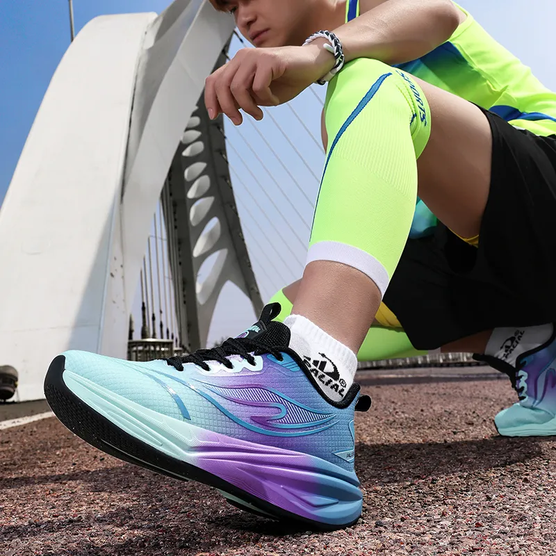 PALATIAL Running Shoes Men Low Top Sea Salt Blue/Radiant Purple/Black Turquoise-11