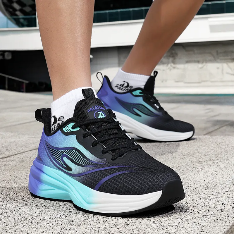PALATIAL Running Shoes Men Low Top Sea Salt Blue/Radiant Purple/Black Turquoise-20