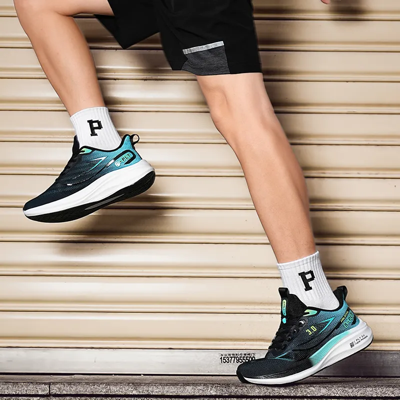 PALATIAL Carbon Running Shoes Men Low Top White Blue, Light Gray Orange, Black Green-13