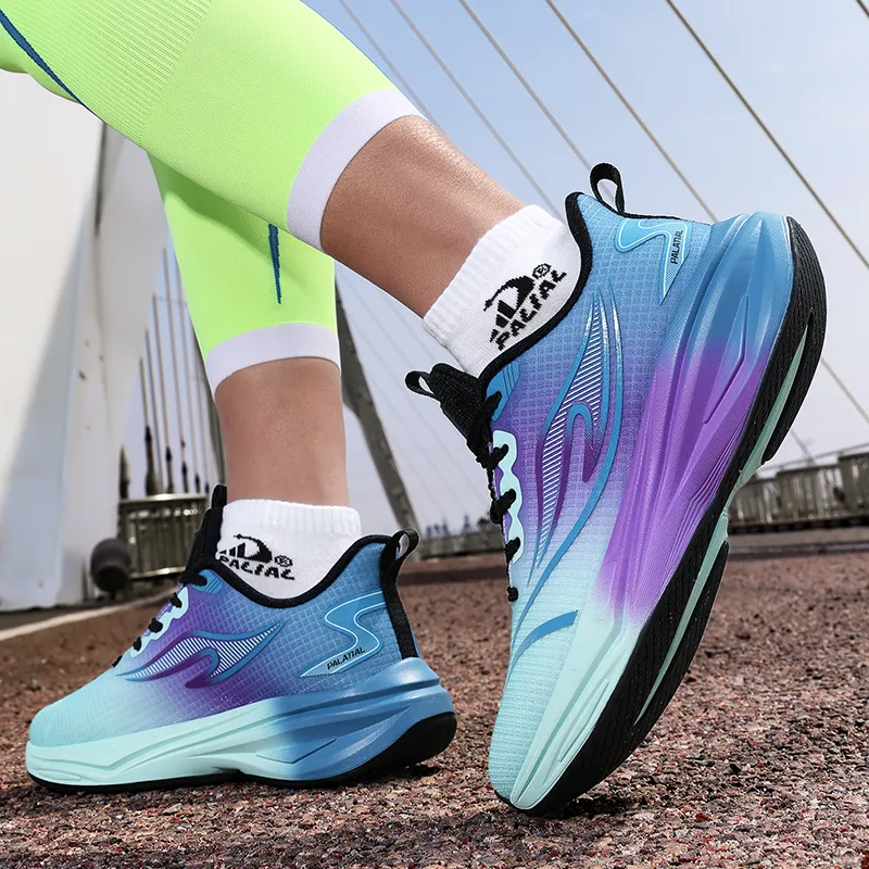 PALATIAL Running Shoes Men Low Top Sea Salt Blue/Radiant Purple/Black Turquoise-13