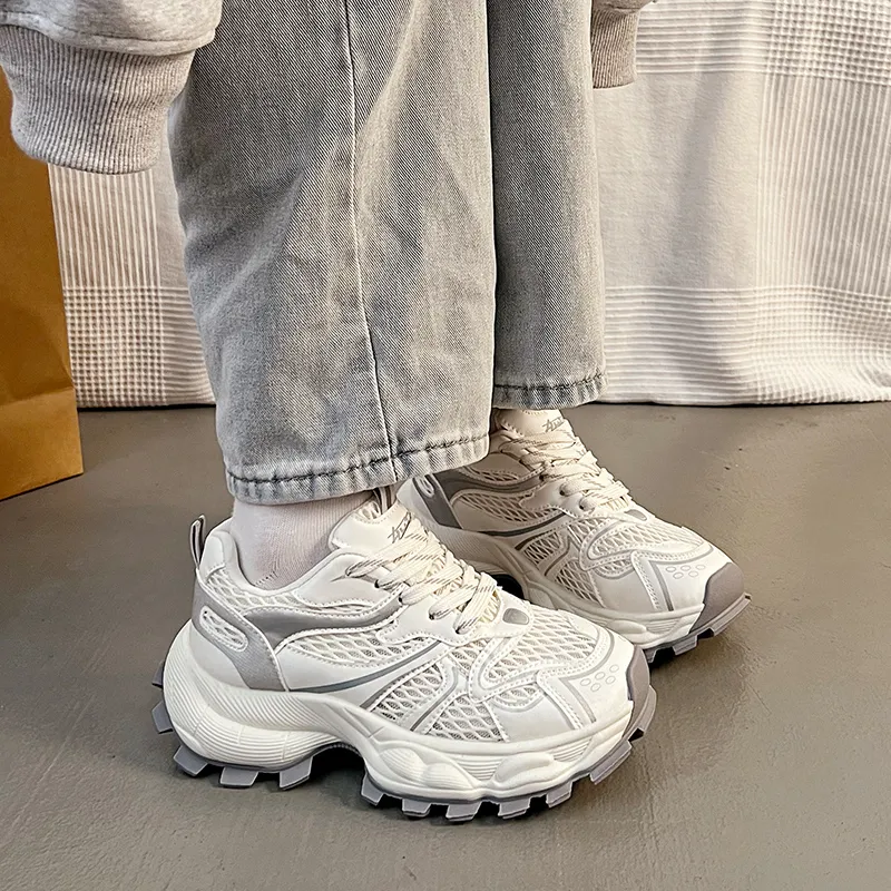 Lin's Travels Cushioning, Wear Resistant Low Top Chunky Sneakers Women's-3