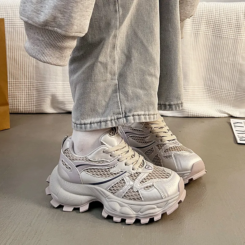 Lin's Travels Cushioning, Wear Resistant Low Top Chunky Sneakers Women's-6