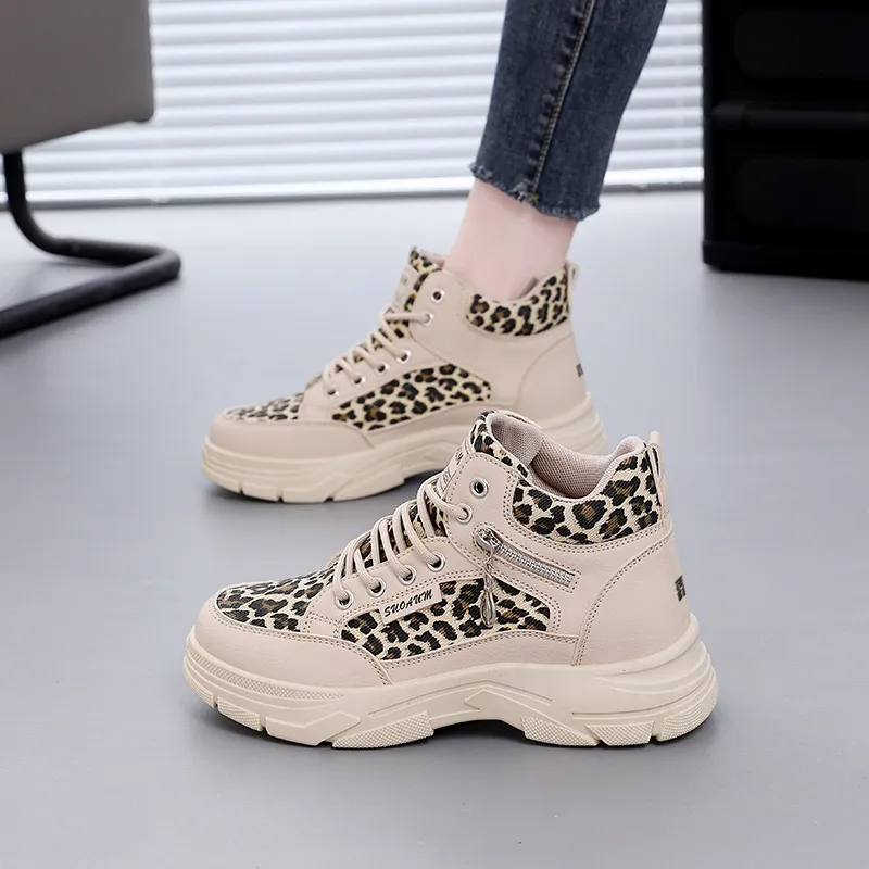 Lin's Travels Anti Slip And Wear Resistant Height Increasing High Top Chunky Sneakers Women's-4