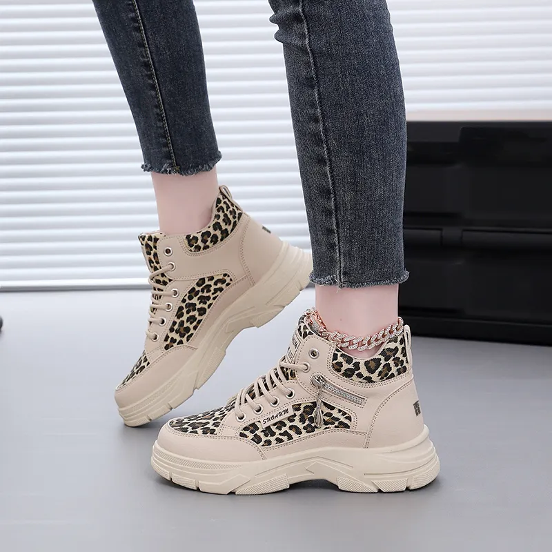 Lin's Travels Anti Slip And Wear Resistant Height Increasing High Top Chunky Sneakers Women's-2