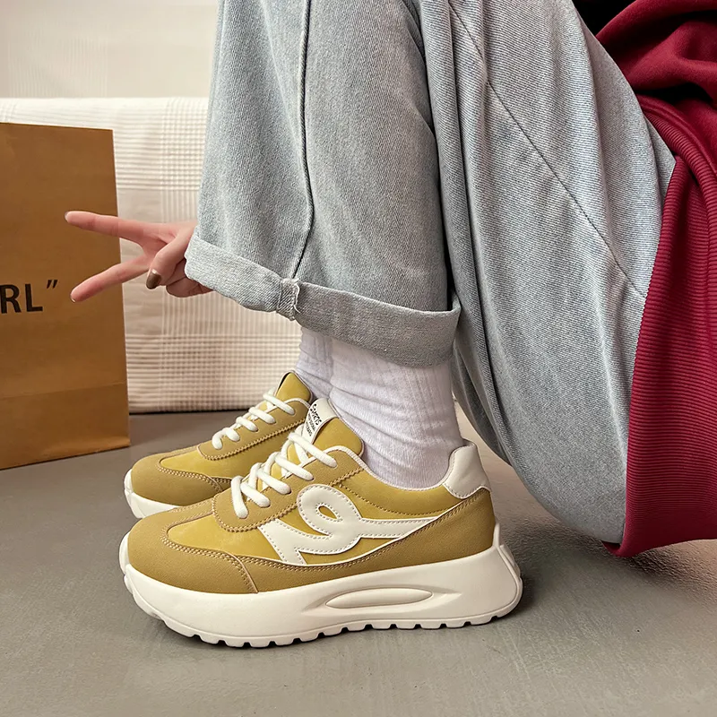 Lin's Travels Slip Resistant And Abrasion Resistant Coverage Low Top Chunky Sneakers Women's-8