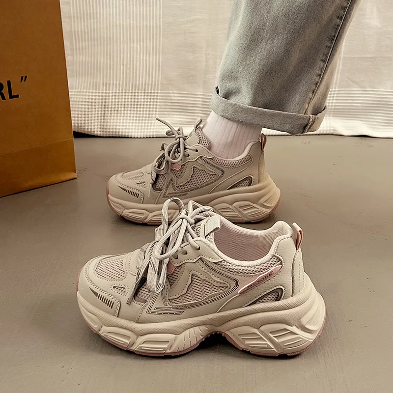 Lin's Travels Anti Slip Wear Resistant Low Top Chunky Sneakers Women's-3