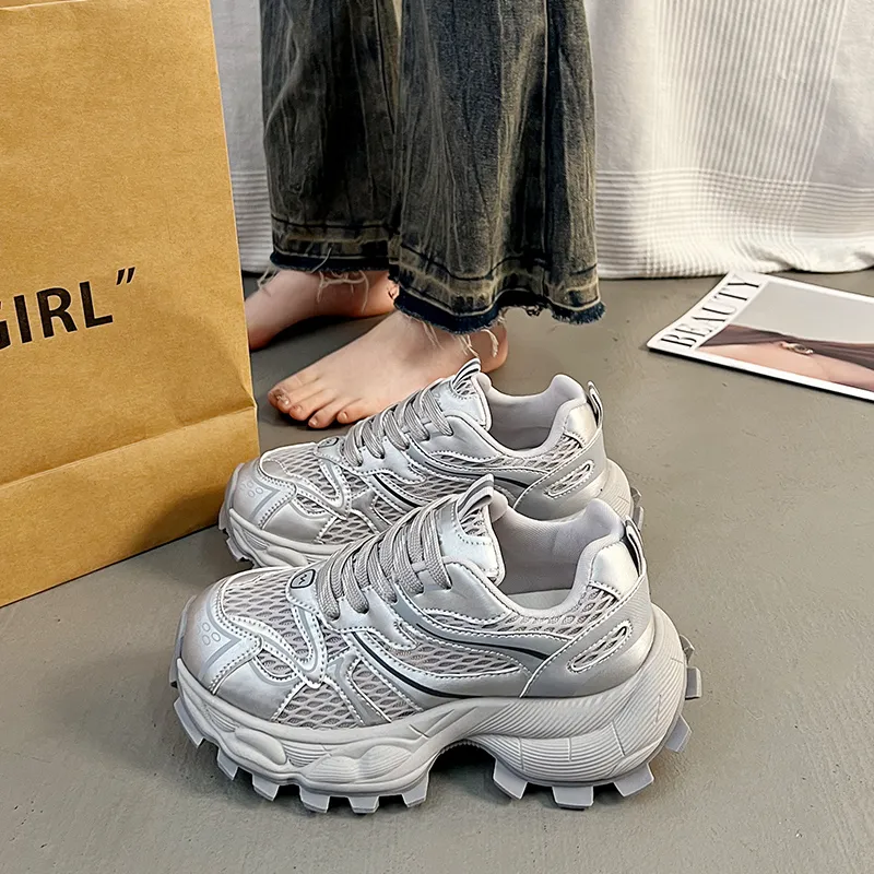 Lin's Travels Cushioning, Wear Resistant Low Top Chunky Sneakers Women's-11
