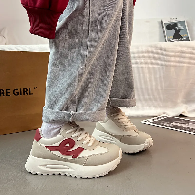 Lin's Travels Slip Resistant And Abrasion Resistant Coverage Low Top Chunky Sneakers Women's-5