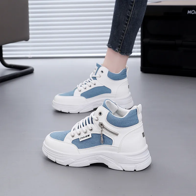 Lin's Travels Anti Slip And Wear Resistant Height Increasing High Top Chunky Sneakers Women's-6