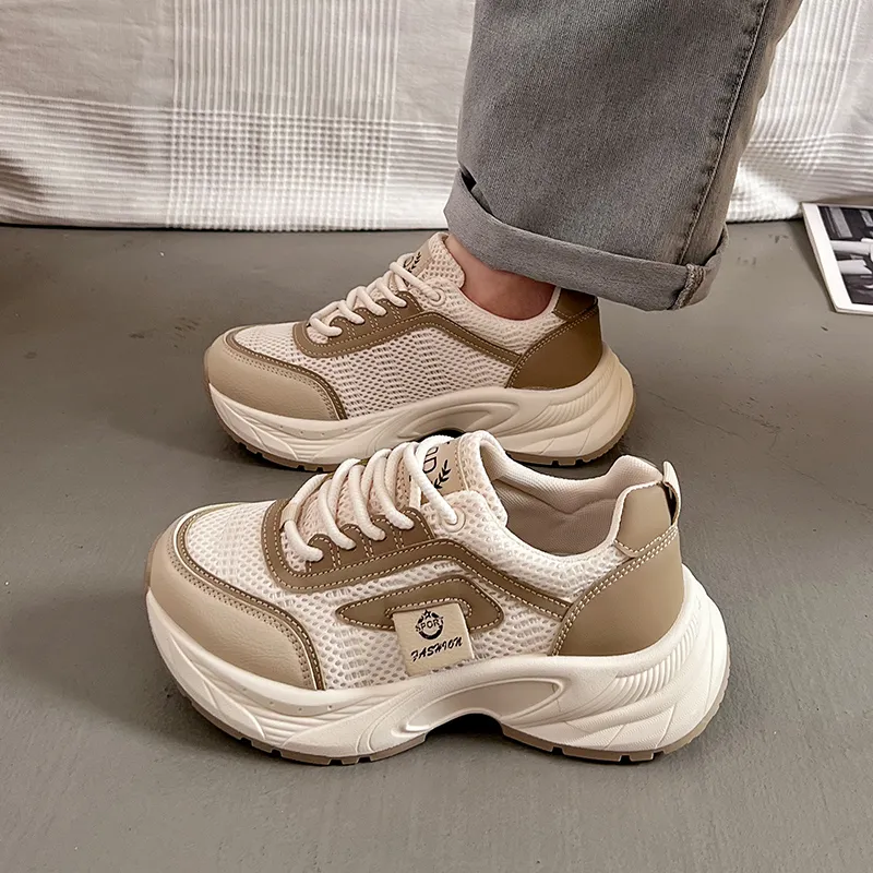 Lin's Travels Slip Resistant And Abrasion Resistant Coverage Low Top Chunky Sneakers Women's-7