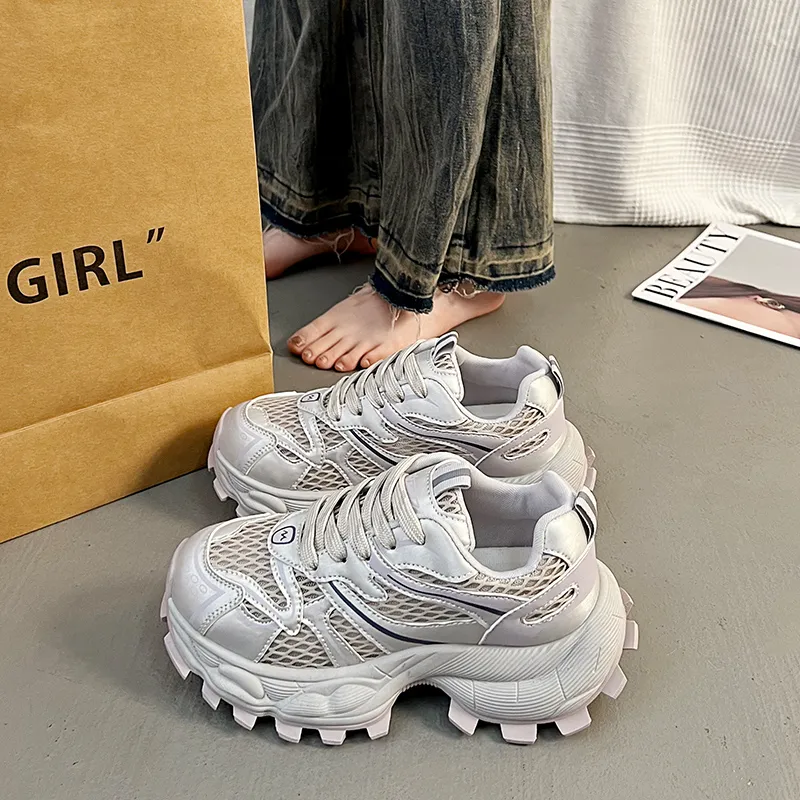 Lin's Travels Cushioning, Wear Resistant Low Top Chunky Sneakers Women's-7
