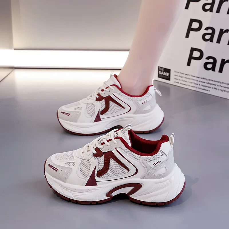 Lin's Travels Anti-Slip And Wear-Resistant Breathable Low-Top Chunky Sneakers Women's-8