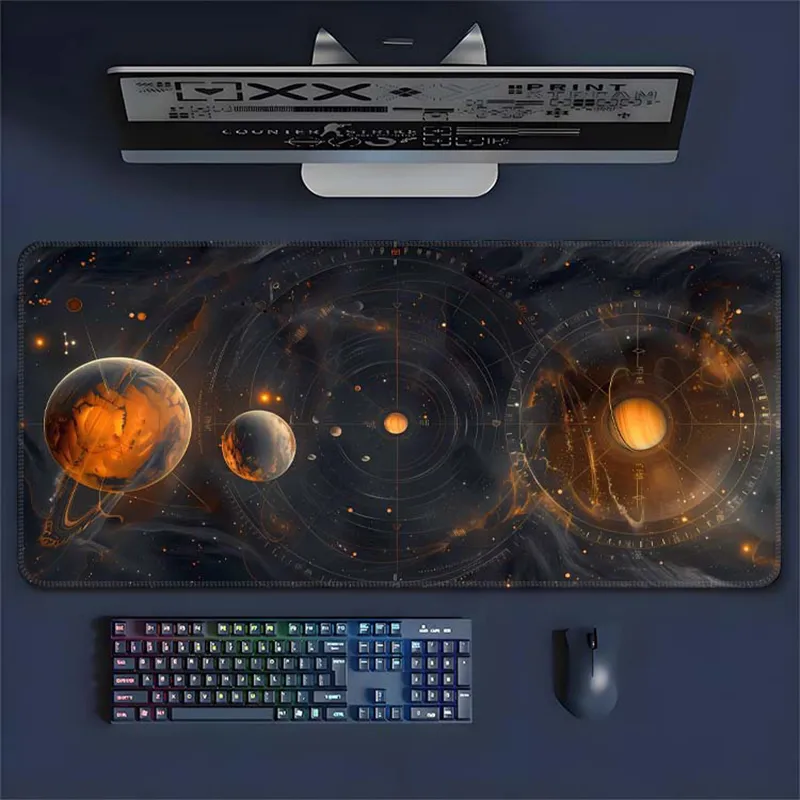 Vibrate Starry Sky Cosmic Planet Large Size Thickened Waterproof Computer Desk Pad Office Mouse Pads-6