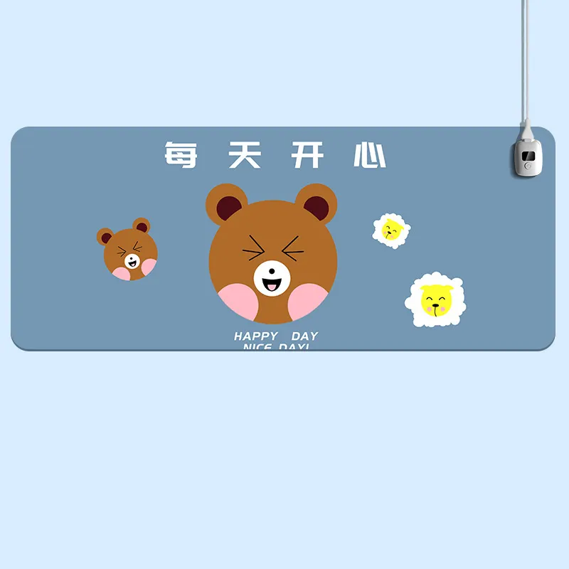 Vibrate Heated Desk Pad With Temperature Display, Large Size, Stain Resistant, Washable, Student Desk Warming Mouse Pad-6