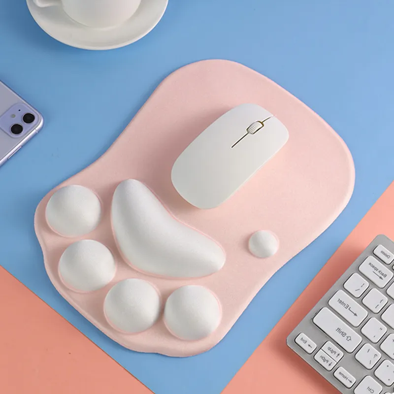 Vibrate Cute Meow Cat Paw Mouse Pad Soft Hand Rest For Boys And Girls Office Desktop Creative-1