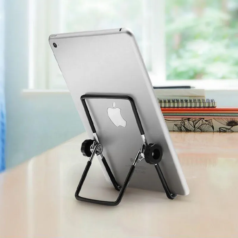 Vibrate Tablet Stands Desktop Foldable Multi Angle Adjustment Iron Wire Cell Phone Flat Small Stand-3