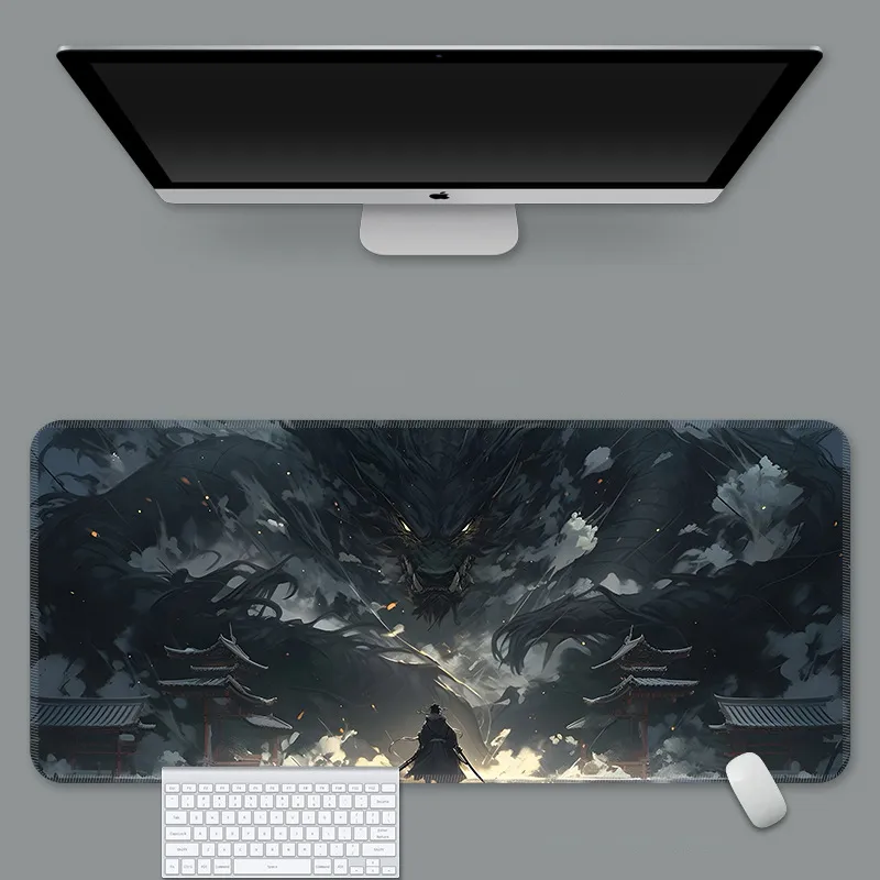 Vibrate Ink Wash Three Jet Black Computer Mouse Pad, Martial Arts Esports Keyboard Pad, Slip Resistant Mouse Pads-6
