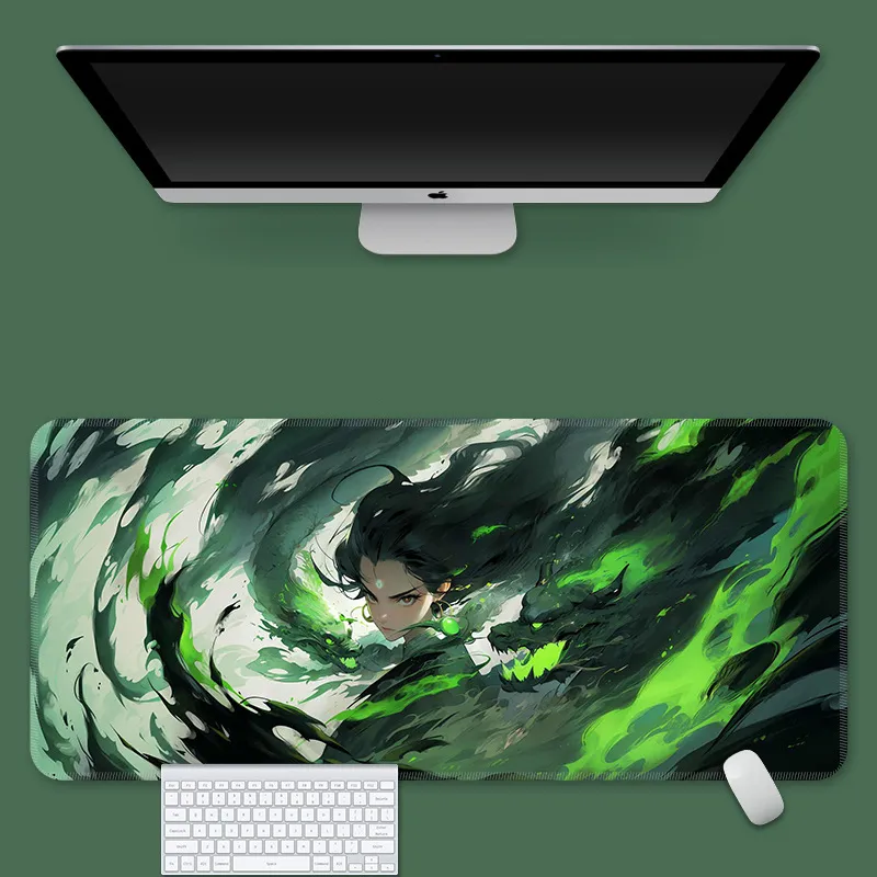 Vibrate Ink Wash Three Jet Black Computer Mouse Pad, Martial Arts Esports Keyboard Pad, Slip Resistant Mouse Pads-3