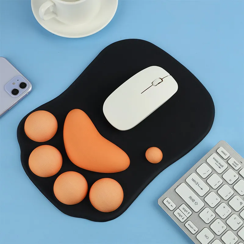 Vibrate Cute Meow Cat Paw Mouse Pad Soft Hand Rest For Boys And Girls Office Desktop Creative-6