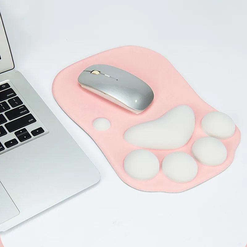 Vibrate Cute Meow Cat Paw Mouse Pad Soft Hand Rest For Boys And Girls Office Desktop Creative-3