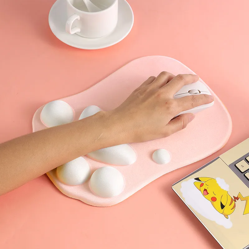 Vibrate Cute Meow Cat Paw Mouse Pad Soft Hand Rest For Boys And Girls Office Desktop Creative-4