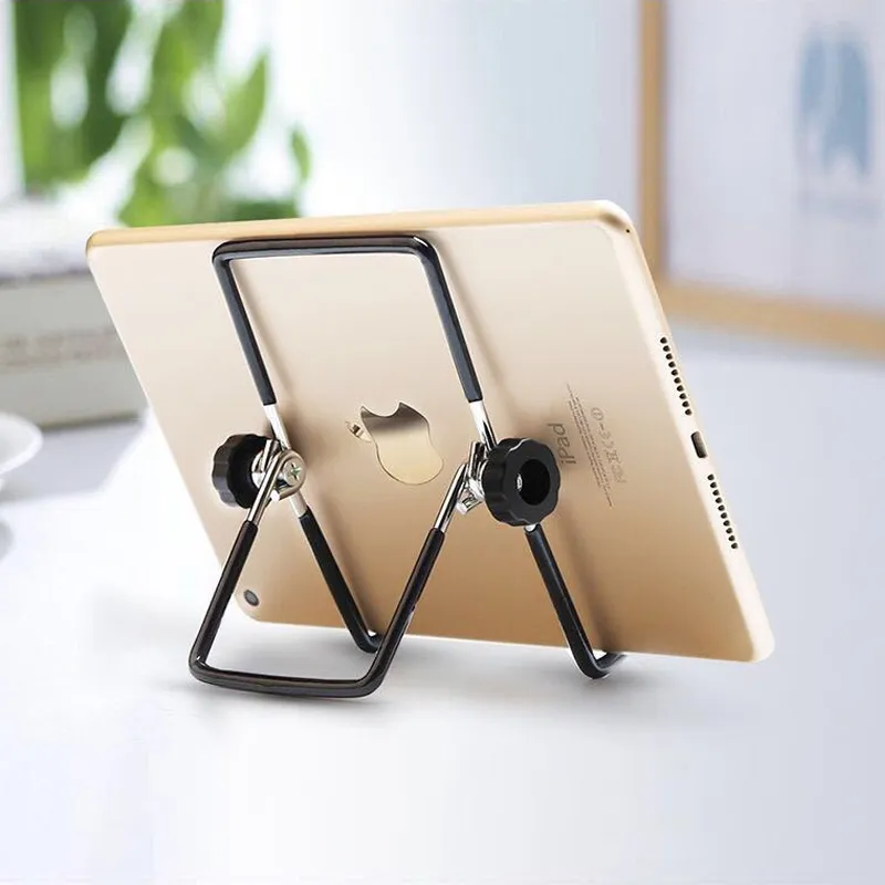 Vibrate Tablet Stands Desktop Foldable Multi Angle Adjustment Iron Wire Cell Phone Flat Small Stand-4