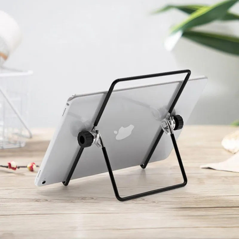 Vibrate Tablet Stands Desktop Foldable Multi Angle Adjustment Iron Wire Cell Phone Flat Small Stand-2